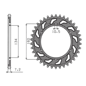 SUNSTAR JTR1307 525 Rear sprocket Honda CBR 600F 01-07