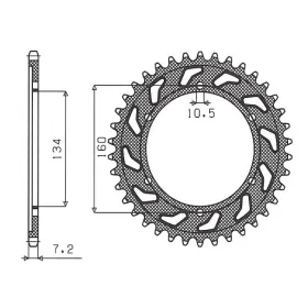 SUNSTAR JTR1307 525 Galinė žvaigždutė Honda CBR 600F 01-07