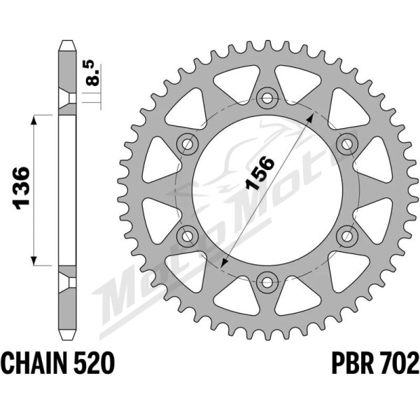 JT/PBR Grandinės komplektas 520HDS 14/48 Husqvarna CR 250 92-94