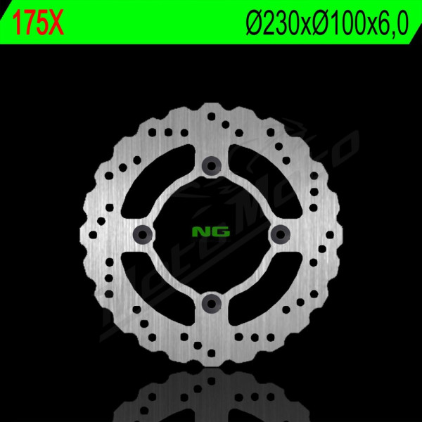 NG Rear Wawe Brake Disc 230X100X6mm Kawasaki ZR / ZX-6R / ZZR 600-750cc 90-98