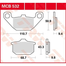TRW All Round Sintered Metal MCB532 Brake Pads Kawasaki EL / EN / GPZ / GTR / KZ / VN / Z / ZL / ZN / ZR 250-1500cc 82-01