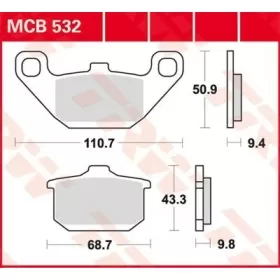 TRW All Round Sintered Metal MCB532 Brake Pads Kawasaki EL / EN / GPZ / GTR / KZ / VN / Z / ZL / ZN / ZR 250-1500cc 82-01