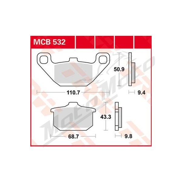 TRW All Round Sintered Metal MCB532 Brake Pads Kawasaki EL / EN / GPZ / GTR / KZ / VN / Z / ZL / ZN / ZR 250-1500cc 82-01