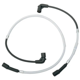 MAGNUM SHIELDING Spark Plug Wires Silver Harley Davidson FLHR / FLHRC / FLHT / FLHTCU / FLHX / FLTRX / FLTRXS 1584/1690 09-16