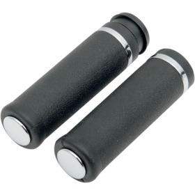DRAG SPECIALTIES Rubber Grips with Accent Rings and End Caps Harley Davidson FLHR / FLHRC / FLHRSE / FLHT / FLHTC 1450-1800cc 08-15