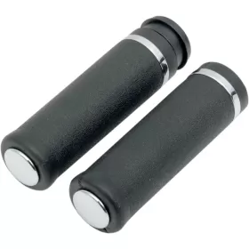 DRAG SPECIALTIES Rubber Grips with Accent Rings and End Caps Harley Davidson FLHR / FLHRC / FLHRSE / FLHT / FLHTC 1450-1800cc 08-15