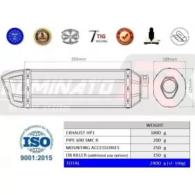 Exhaust silincer Dominator HP1 KTM 690 SMC R 2021-2022