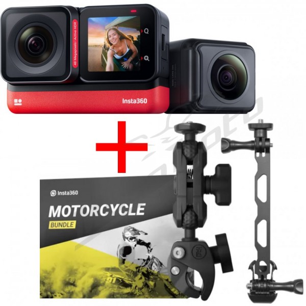 Insta360 ONE RS Twin Standalone Action Camera + Motocycle Mount Bundle