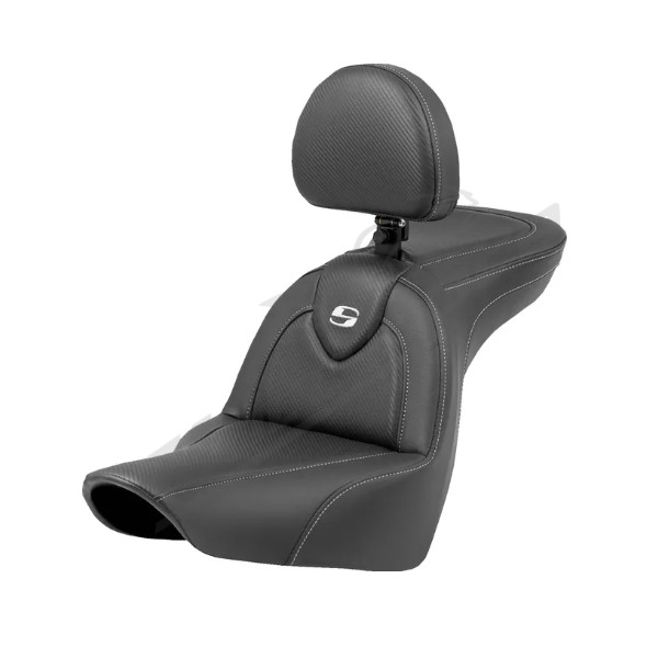 SADDLEMEN Roadsofa Carbon Fiber Seat With Backrest Harley Davidson FLSB / FXLR / FXLRS / FXLRST 1750-1923 18-25