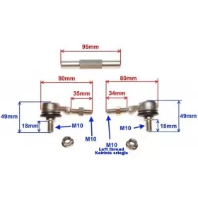 Steering tie rod set ATV 50/ 110/ 125/ 150/ 200cc M10/ M10 (B version)