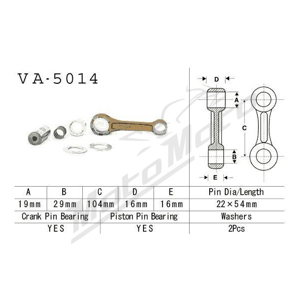 VESRAH Connecting rod Honda CR 125 88-07
