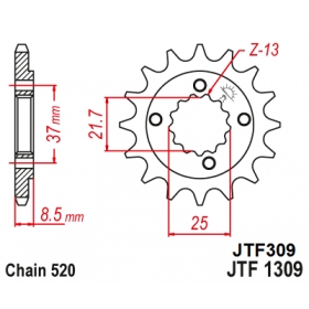 Front sprocket JTF1309 / JTF309