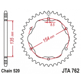 Rear sprocket ALU JTA762