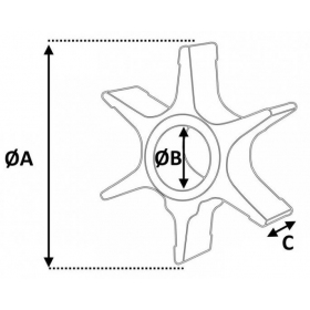 Water pump propeller 662-44352-00 YAMAHA 6HP / 8HP / 15HP