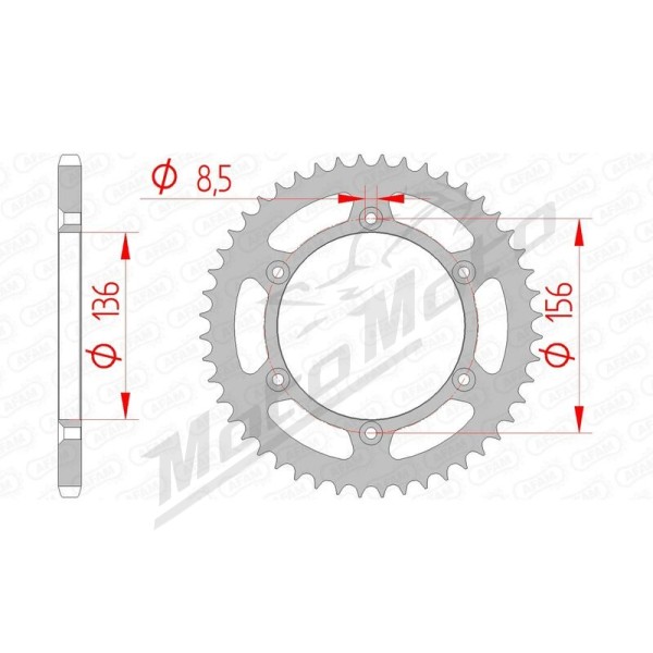 AFAM Steel Standard Rear Sprocket 520 41-50 teeth