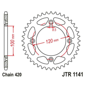 JT Grandinės komplektas 420HDR 11/60 Beta RR 50 Enduro / Motard 18-26