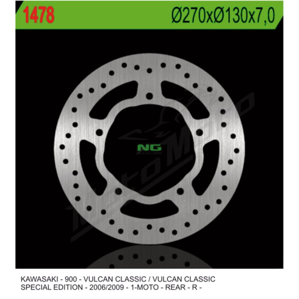 NG BRAKES Galinis fiksuotas stabdžių diskas 270mm Kawasaki VN 900cc 06-17