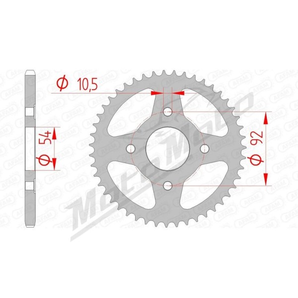 AFAM Steel Standard Rear Sprocket 420 47 teeth