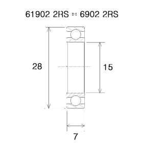 BLACK BEARING B5 Bearing 15x28x7 mm 6902-2RS