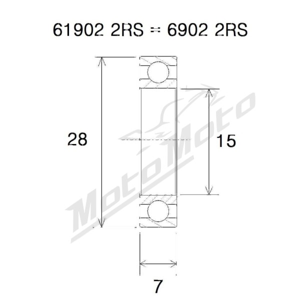 BLACK BEARING B5 Bearing 15x28x7 mm 6902-2RS
