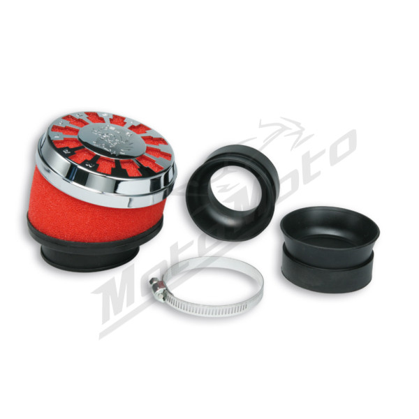 Oro filtras MALOSSI E13 Ø42-50-60 lenktas 25° Keihin PWK / Mikuni TM / Dell'Orto PHBH