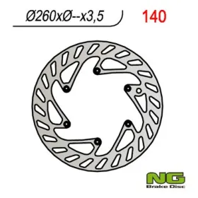 NG BRAKES Priekinis fiksuotas stabdžių diskas 260mm Husaberg / Husqvarna / KTM 125-600cc 88-17