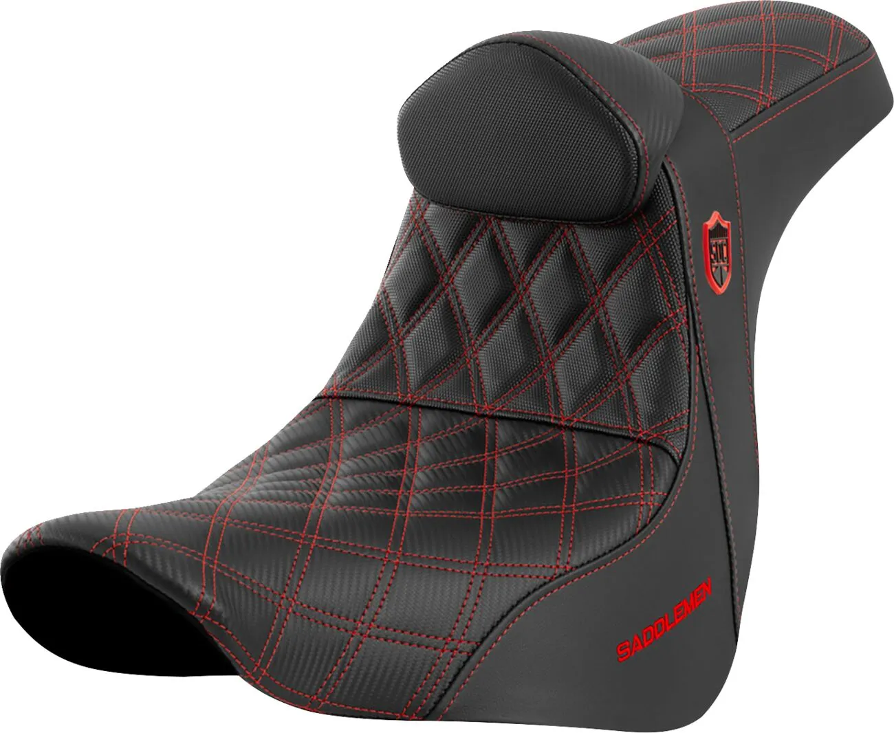SADDLEMEN Pro Series SDC Performance Grip Seat Red Harley Davidson FLSB / FXLR / FXLRS / FXLRST 1750-1923cc 18-25