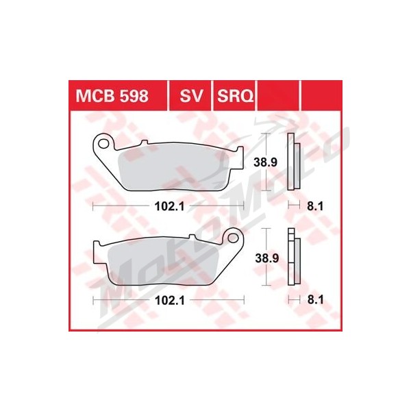 TRW All Round Sintered Metal Brake Pads Cagiva / Daelim / Honda / Kawasaki / Kymco / Mash / Peugeot / Suzuki / SWM / Triumph / Yamaha 125-1500cc 88-24