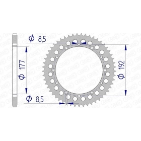 AFAM Aluminium Rear Sprocket 520 52-53 teeth HUSQVARNA CR / WR / TE 125-510cc 78-89