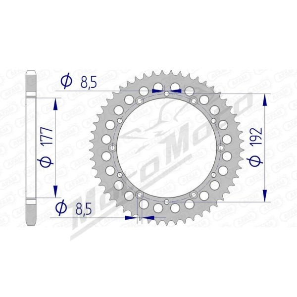 AFAM Aluminium Rear Sprocket 520 52-53 teeth HUSQVARNA CR / WR / TE 125-510cc 78-89