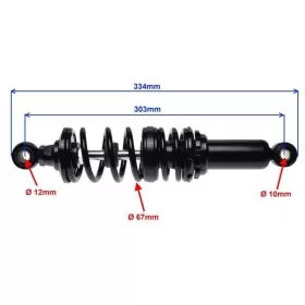 Rear adjustable shock absorbers JUNAK 901/ Universal 334mm Ø12 Ø10 2pcs