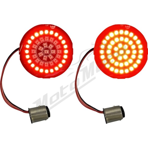 CUSTOM DYNAMICS Genesis® 4 Red Ring LED Turn Signal Inserts Harley Davidson FLFB / FLFBS 1450-1977cc 99-24