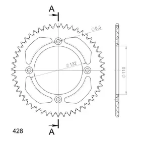 Supersprox Alu Rear sprocket 51 Orange 