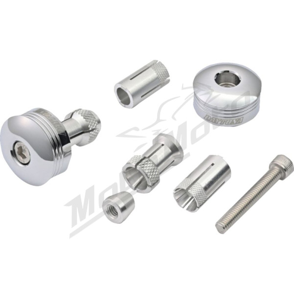 DAYTONA "RING" Handlebar Ends CNC Chrome 14-19mm