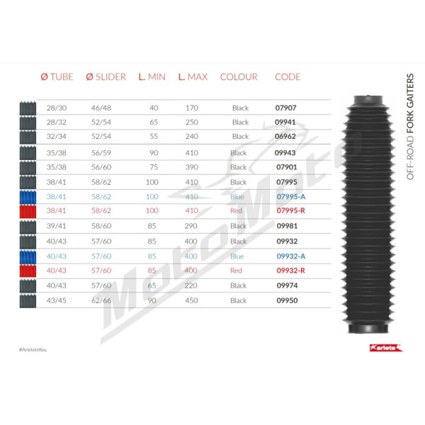 Ariete Universal Telescopic Rubbers 43 x 450 mm 2pcs.