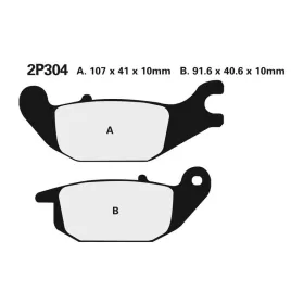 NISSIN Street Semi-Metallic Brake pads - 2P-304NS Honda CBR / XL 125cc 02-25