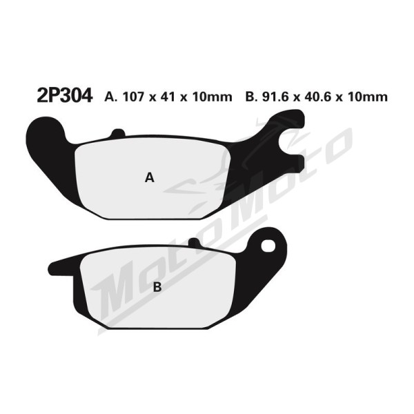 NISSIN Street Semi-Metallic Brake pads - 2P-304NS Honda CBR / XL 125cc 02-25