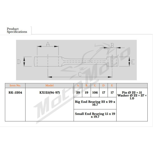Royal Rods connecting rod KAWASAKI KX 125 94-97