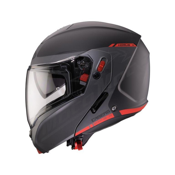 Flip-up Helmet Caberg Horus X Ray matte black/gray/fluorescent red