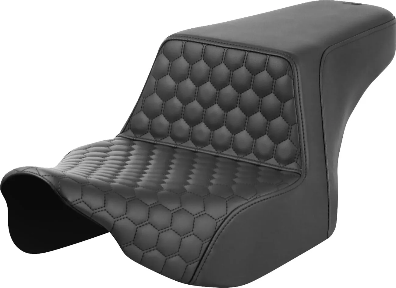 SADDLEMEN Honeycomb Step-Up Seat Black Harley Davidson FLHX / FLHXSE / FLTRX / FLTRXSE / FLTRXSTSE 1923-1977cc 23-25