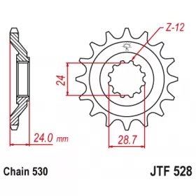 Front sprocket JTF528 17T Kawasaki ZX-11 / ZZR 1100cc 90-92