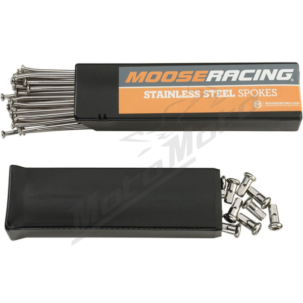 MOOSE OFFROAD HARD-PARTS Stainless Steel Spoke Set R17 Kawasaki KLR 650cc 87-18