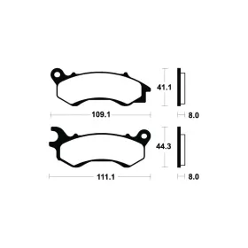 TECNIUM Scooter Organic Brake pads - ME373 Honda / Kymco / Mitt 50-150cc 10-24