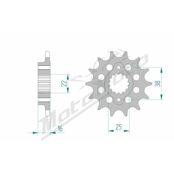 AFAM Steel Standard Front Sprocket 52611 - 520 14-16 teeth DUCATI S / SPS / R / RS / STRADA / SENNA / BIPOSTO / MONOPOSTO 748-916cc 94-03