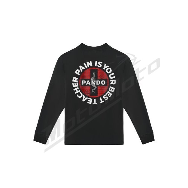 PANDO MOTO TOMMY PAIN BLACK Oversized Long sleeve T-shirt Unisex