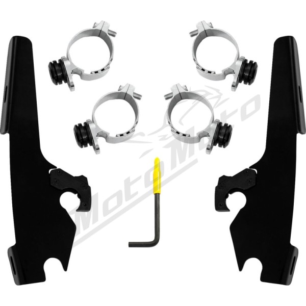 MEMPHIS SHADES METRIC Fats/Slim Windshield Trigger-Lock Complete Mount Kit Indian Chief 111-116 22-24