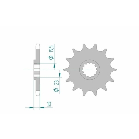 AFAM Steel Standard Front Sprocket 22303 - 520 12-15 teeth SUZUKI / KAWASAKI / BETA 200-400cc 83-17