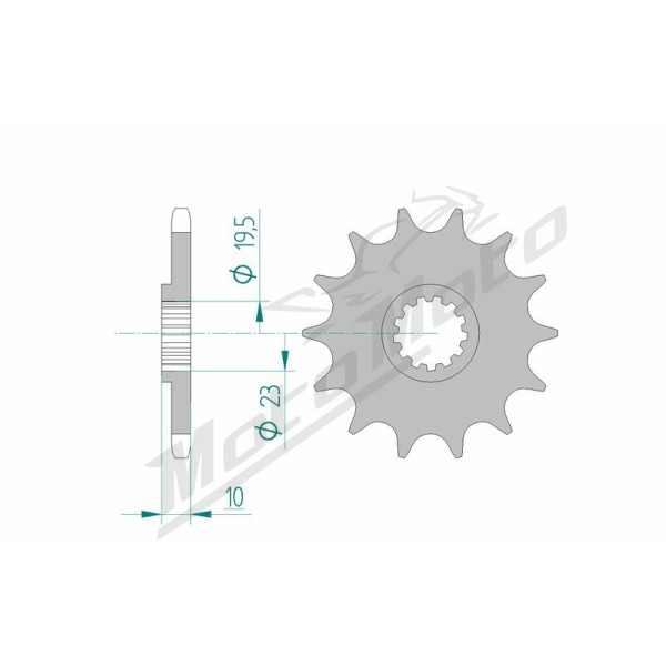 AFAM Steel Standard Front Sprocket 22303 - 520 12-15 teeth SUZUKI / KAWASAKI / BETA 200-400cc 83-17