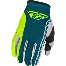 FLY RACING Lite Gloves - Grey/Lime/Teal
