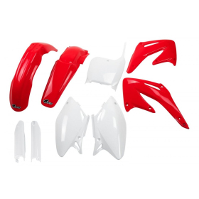 UFO Plastic set with fork guards Honda CRF 450R 02-03